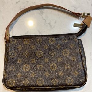 Brown Monogram Handbag with Tan Strap